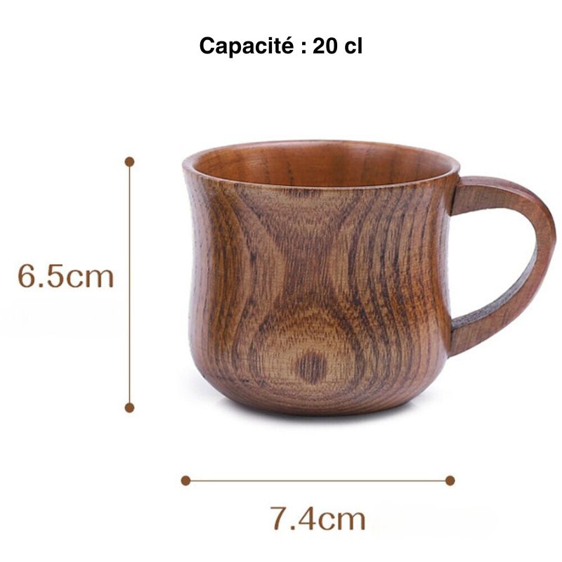 Tasse à thé en bois dimensions et capacité