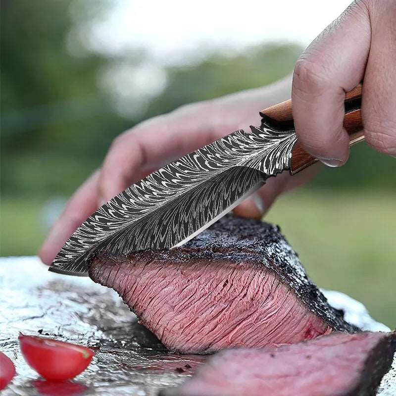 couteau de cuisine couper la viande en exterieur